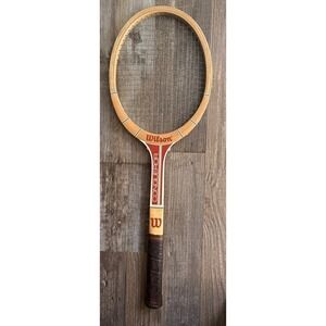 Vintage Wilson Strata Bow Conqueror Wooden Tennis Racket 4 1/2" c. 1950s